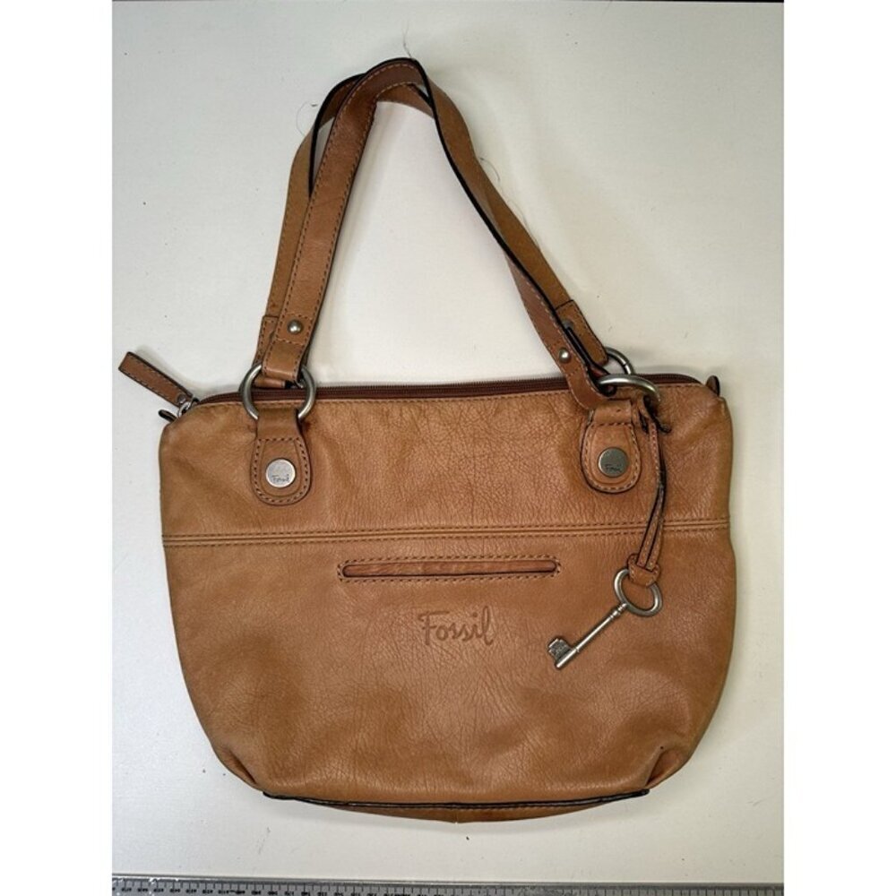 Fossil Long Live Vintage Butterscotch Brown Leather Shoulder Purse - Picture 5 of 12